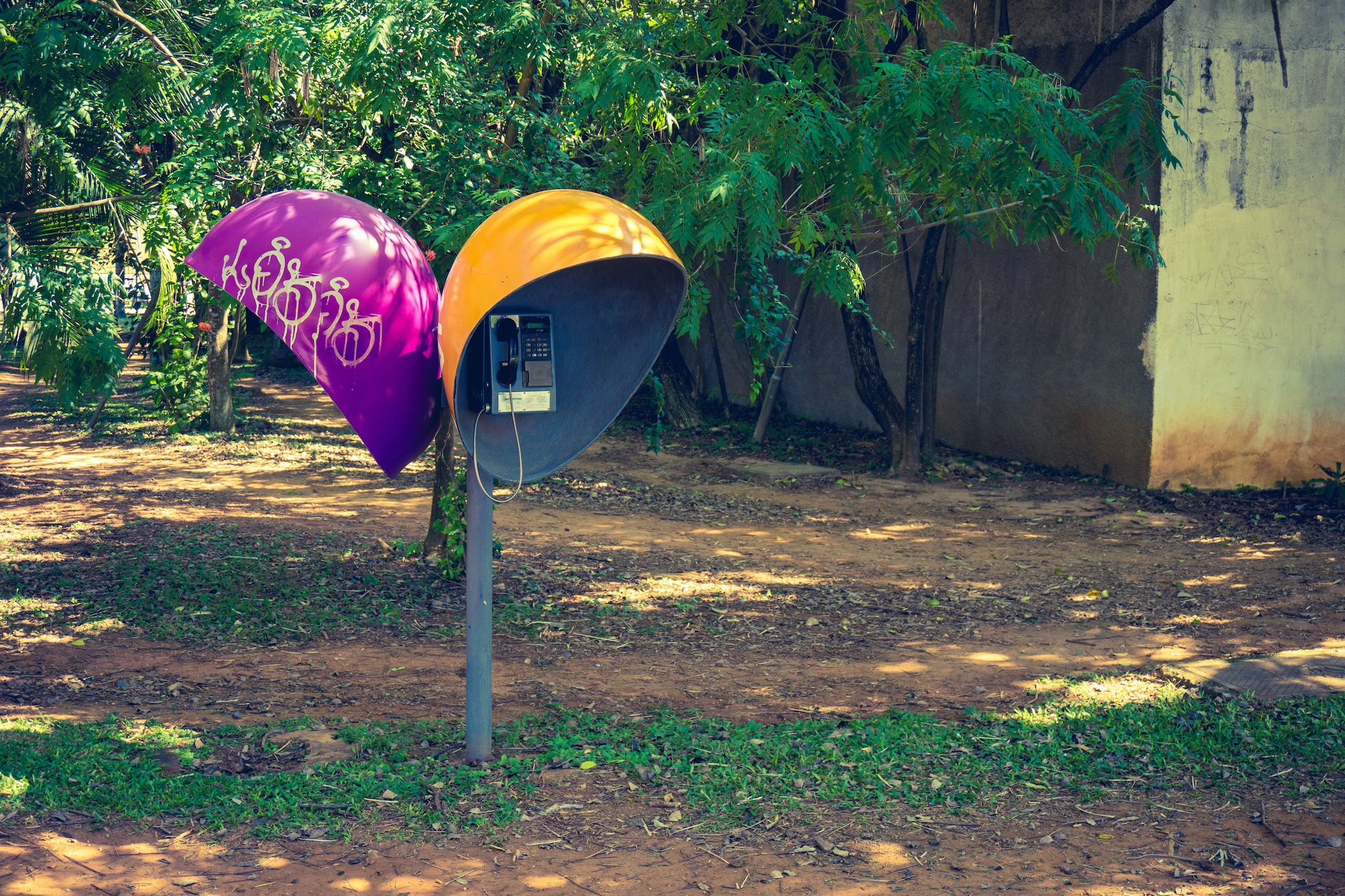 Orelhao,-,Public,Use,Phone,,Ibirapuera,Park,,Sao,Paulo,,Brazil.