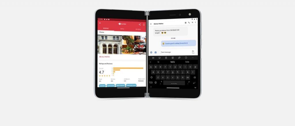 Duas telas do Surface Duo