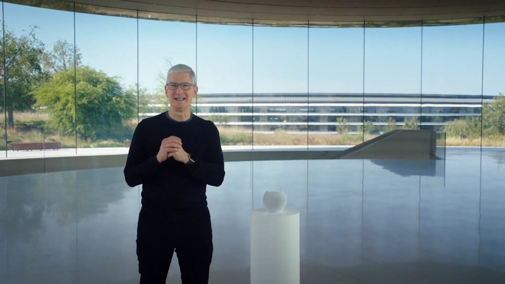 Tim Cook apresentando