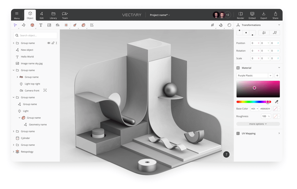 Programa Vectary de Modelagem 3D