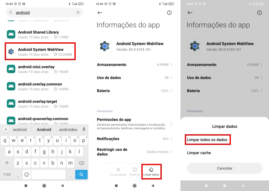 Como corrigir o erro este app parou de funcionar de vez - Passo 4