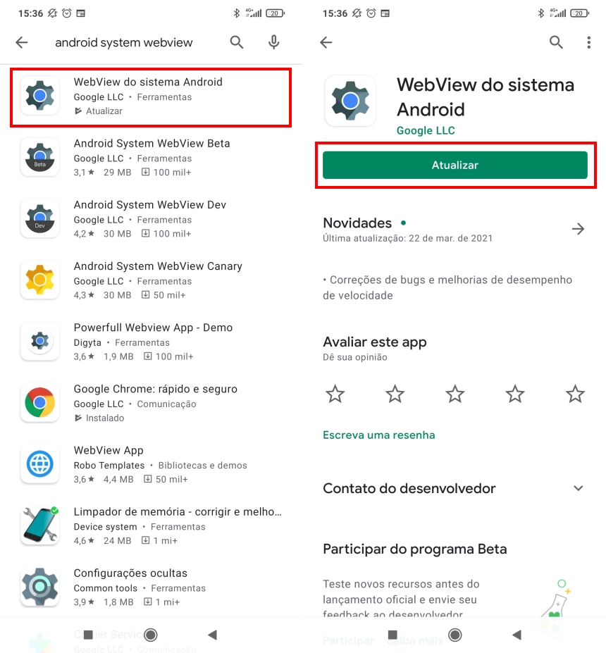 Como corrigir o erro este app parou de funcionar de vez - Passo 5