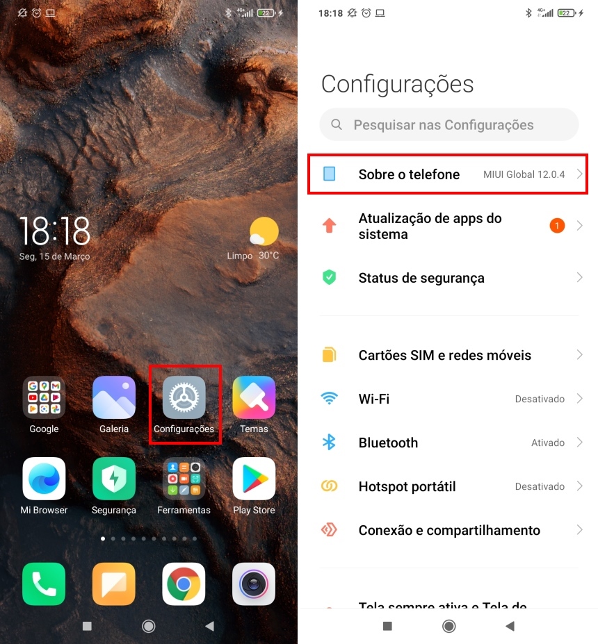 Como formatar o celular com Android - Passo 1