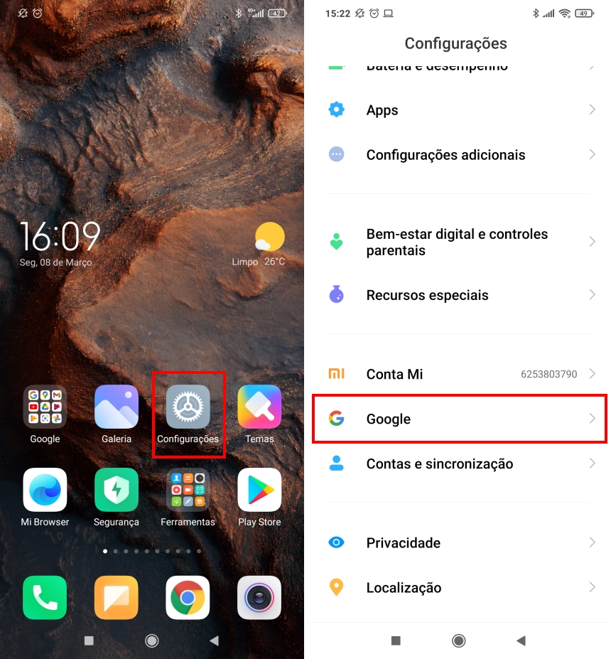 Como rastrear um celular com Android - Passo 1