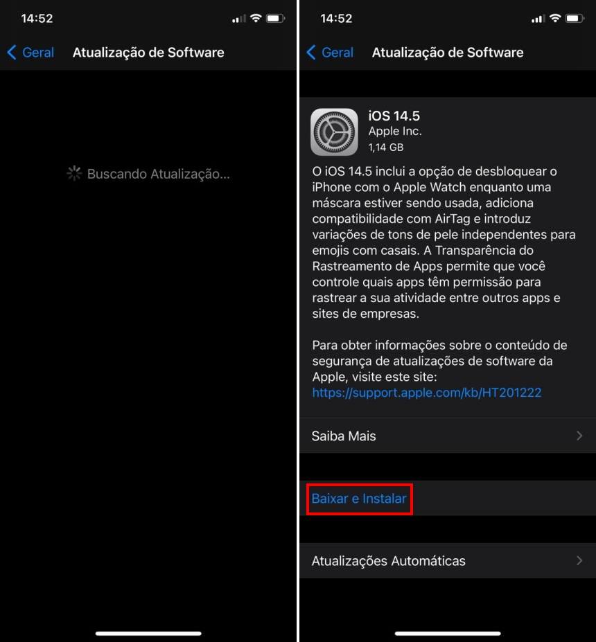 Como instalar o iOS 14.5 - Passo 2