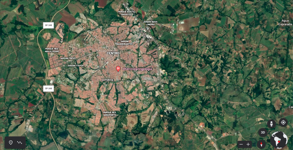 Limeira no Google Earth