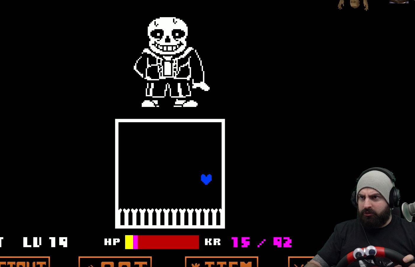 Undertale sendo zerado com volante