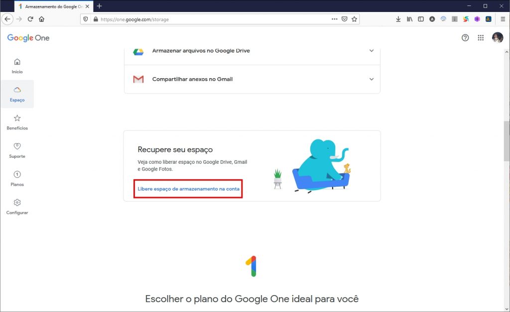 Como liberar espaço no Google Fotos - Passo 2