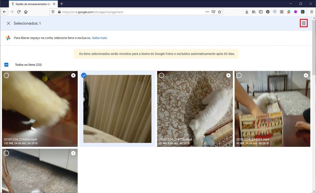 Como liberar espaço no Google Fotos - Passo 4