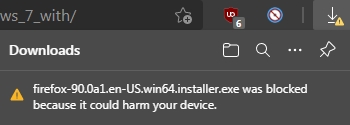 Download do Firefox bloqueado no Edge
