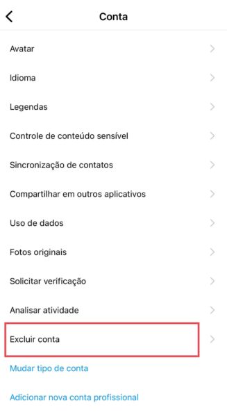 Como excluir a conta do Instagram pelo celuilar