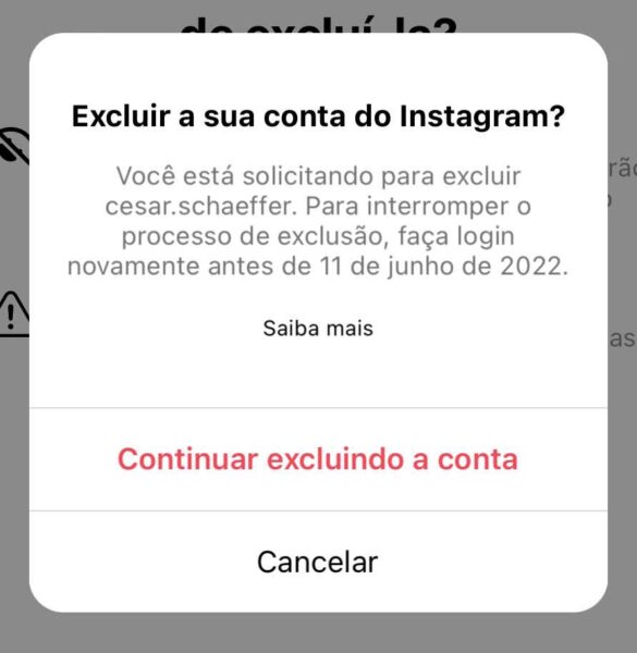 Como excluir a conta do Instagram pelo celuilar