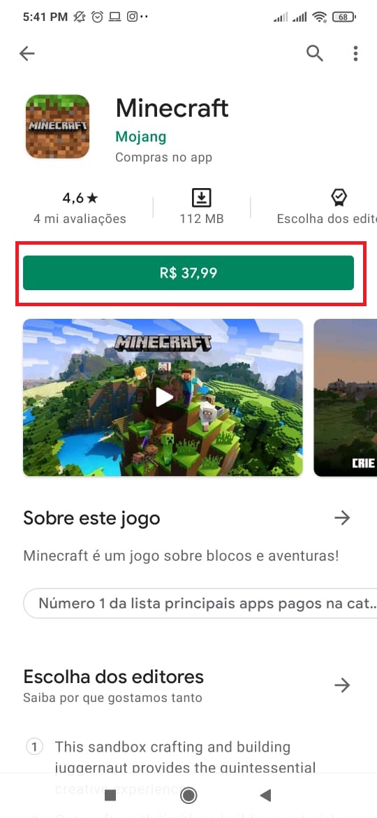 Como baixar Minecraft de graça no celular