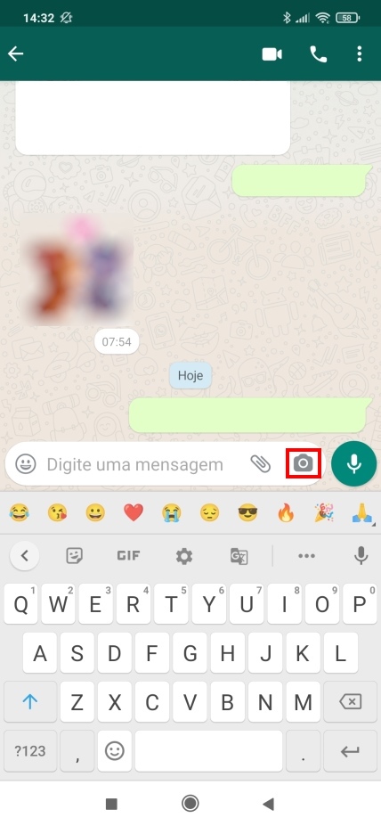 Como enviar imagens e videos autodestrutivos no WhatsApp - Passo 1