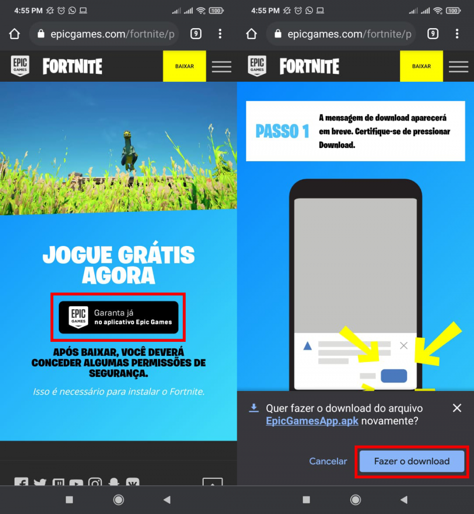 Como baixar Fortnite no smartphone Android