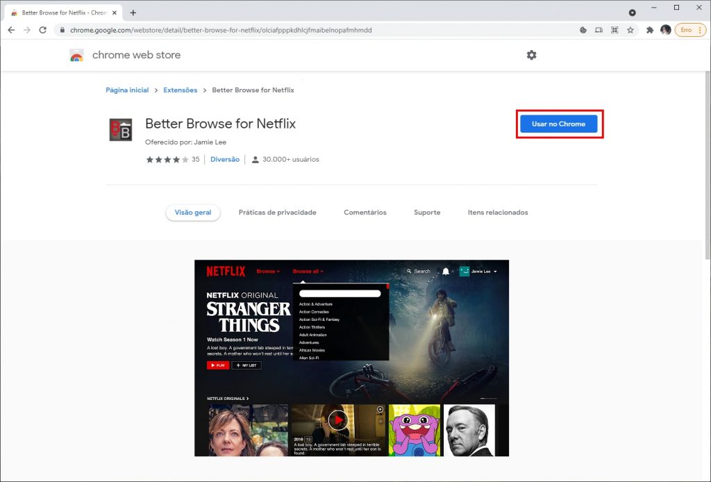 Como acessar as categorias escondidas da Netflix - Passo 1