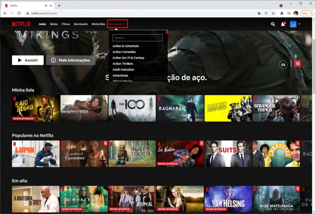 Como acessar as categorias escondidas da Netflix - Passo 5