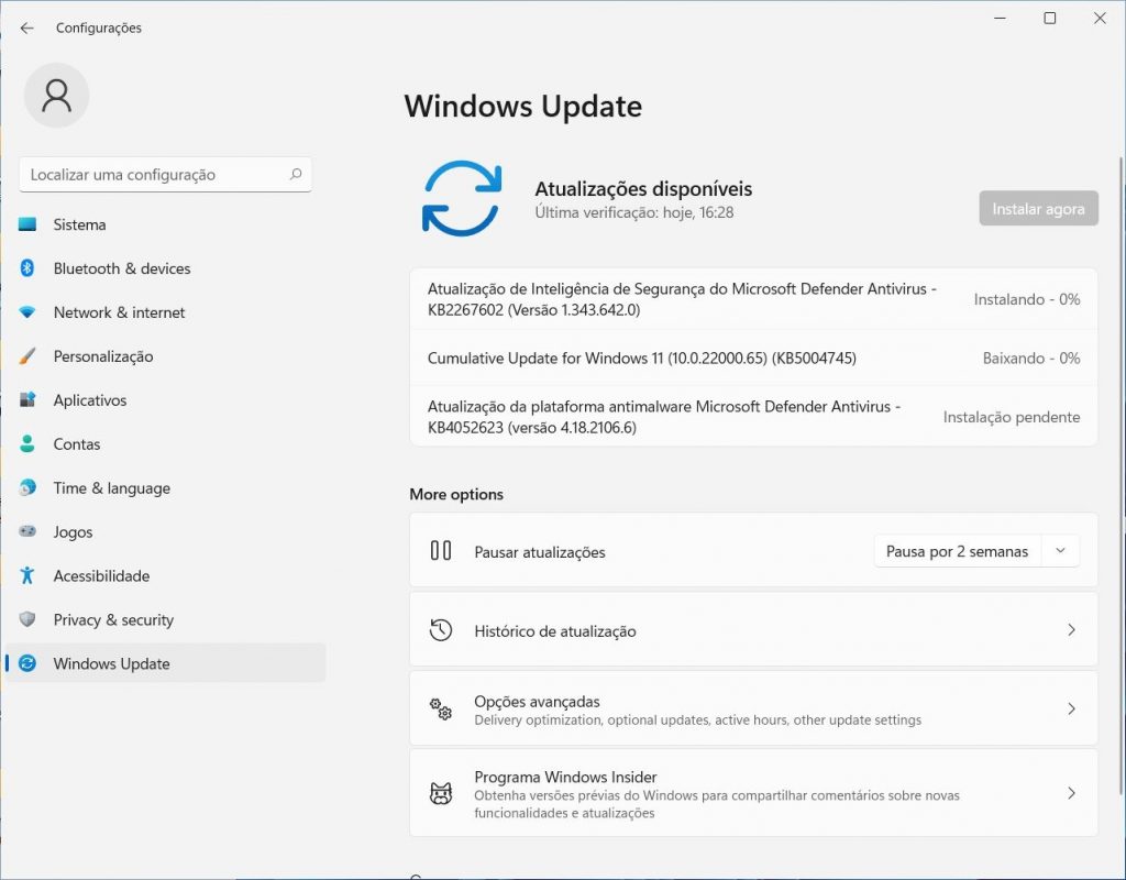 Como atualizar o Windows 11 - Passo 3
