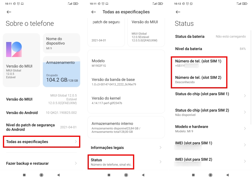 Como descobrir o número do celular no Android - Passo 2