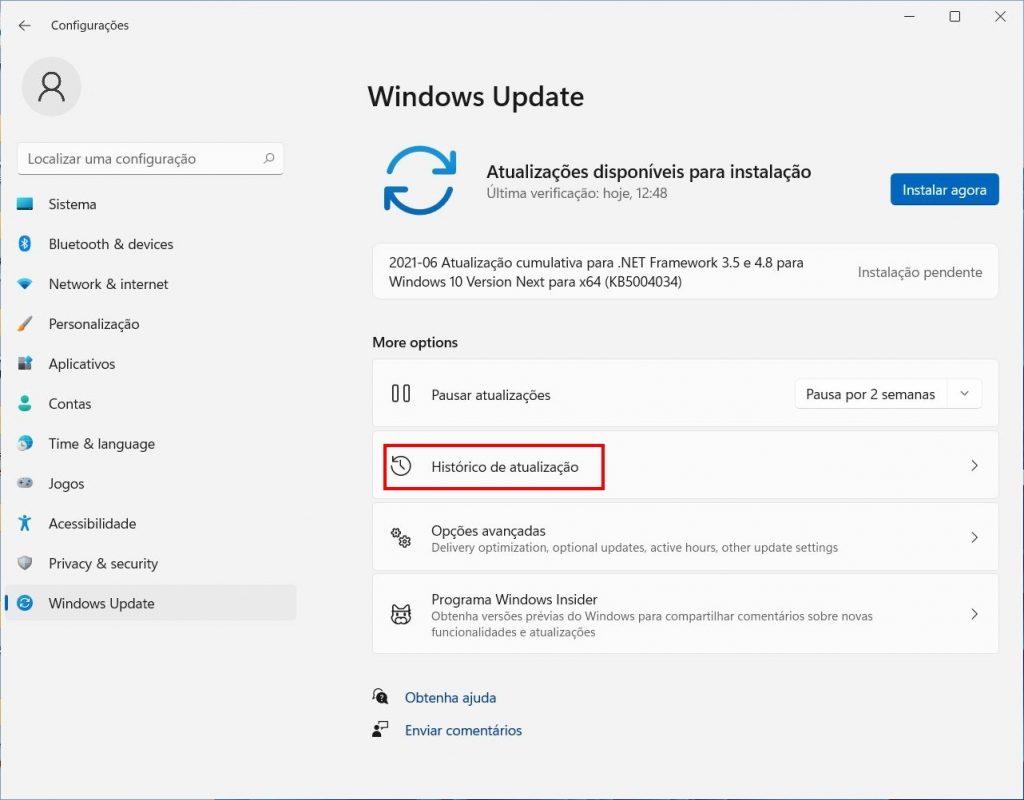 Como desinstalar o Windows 11 - Passo 2