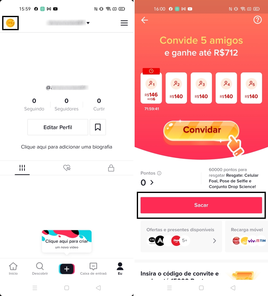 Como sacar dinheiro no TikTok