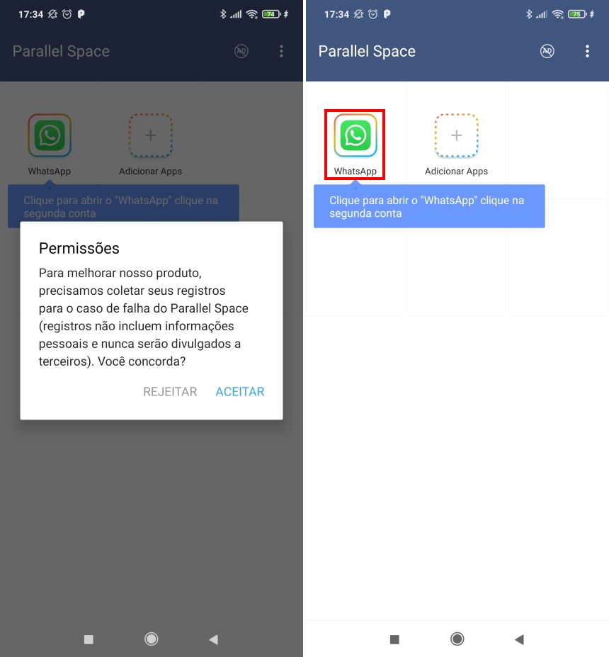 Como ter 2 WhatsApp no mesmo celular - Passo 4