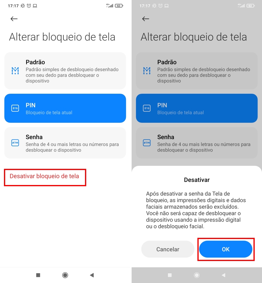 Como tirar a senha do celular com Android - Passo 3