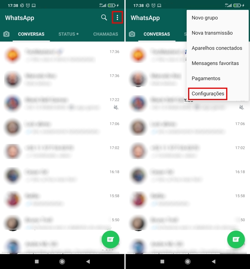 Como tirar o online do WhatsApp - Passo 1