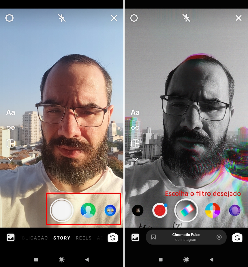 Como usar filtros do Instagram - Passo 2