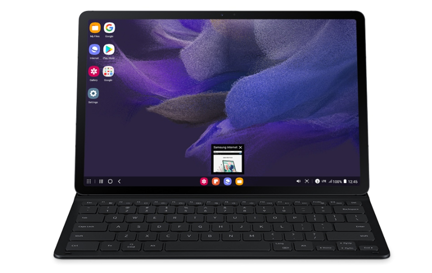 Galaxy Tab S7 Fe com capa-teclado