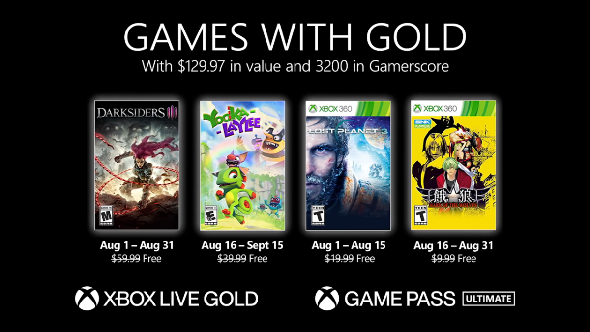 Games with Gold: conheça os jogos gratuitos de agosto para Xbox