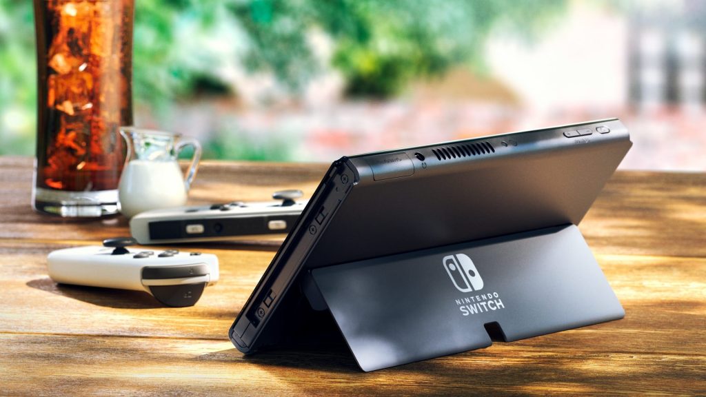 Nintendo Switch Oled no modo portátil