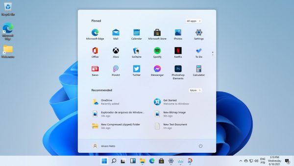 Windows 11 - Novo menu Iniciar