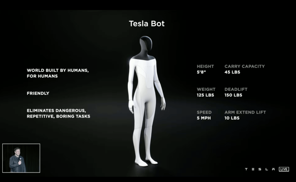 Características do novo robô da Tesla