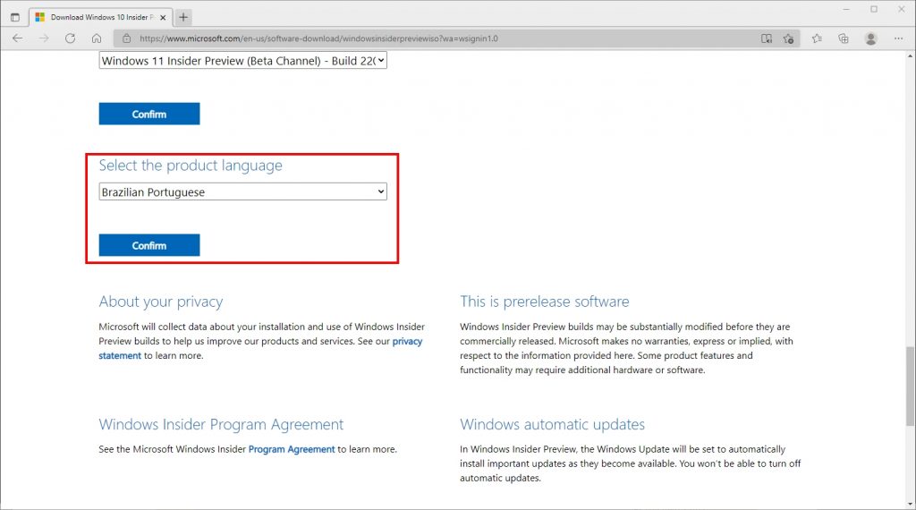 Como baixar a ISO do Windows 11 - Passo 4