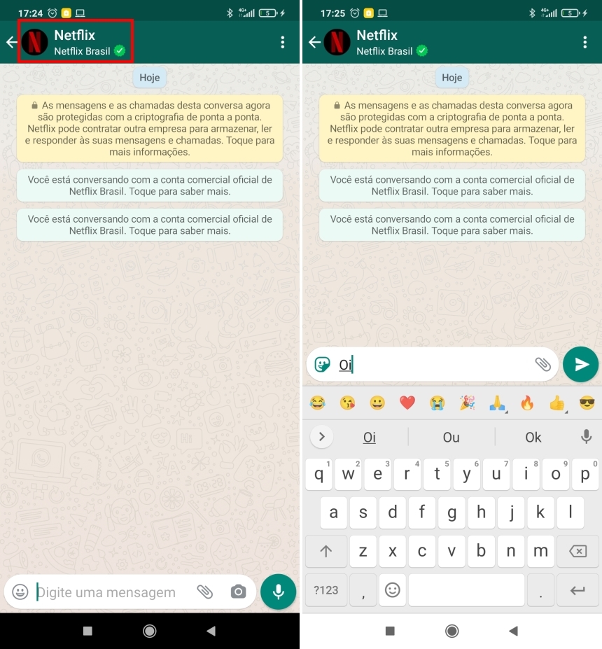 Como baixar as figurinhas da Netflix no WhatsApp - Passo 1