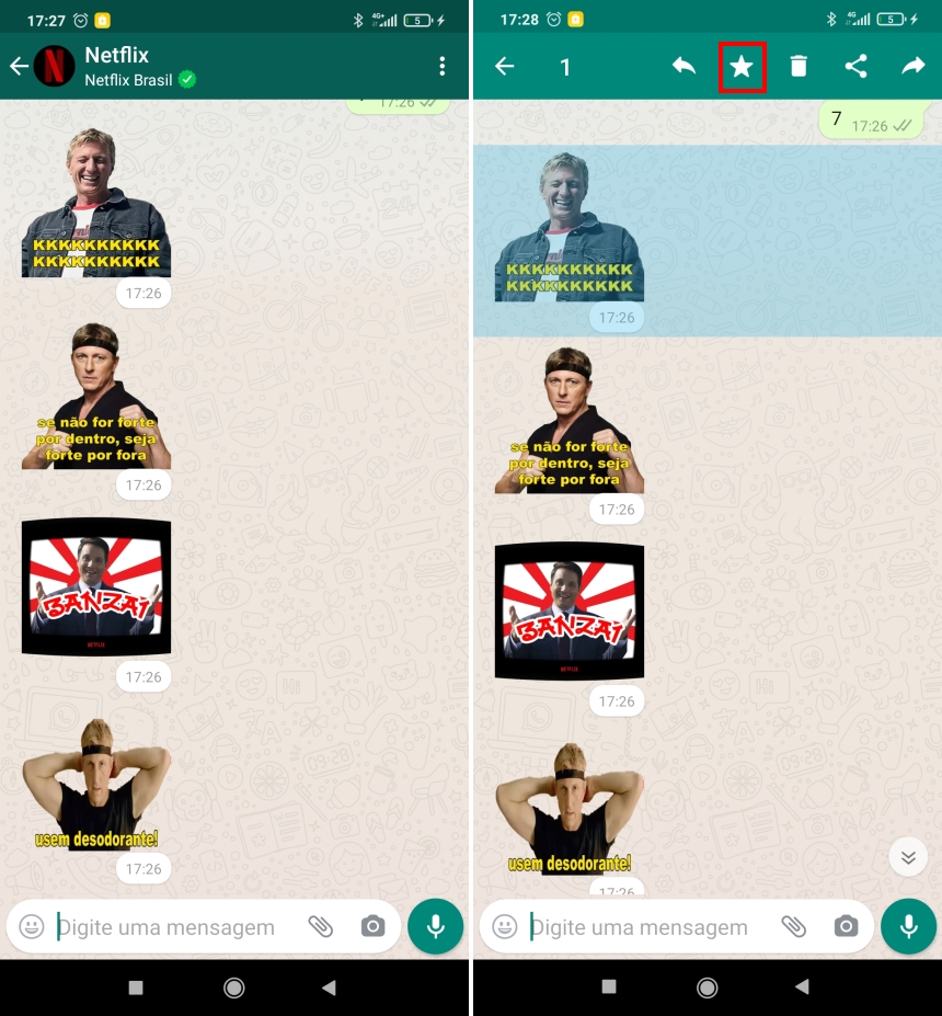 Como baixar as figurinhas da Netflix no WhatsApp - Passo 4