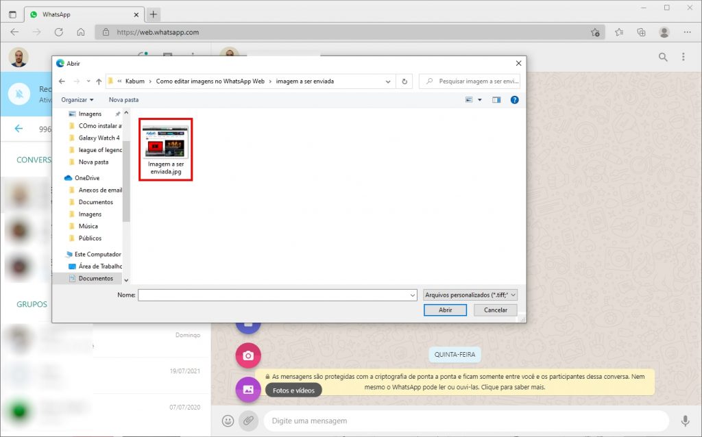 Como editar imagens no WhatsApp Web - Passo 2