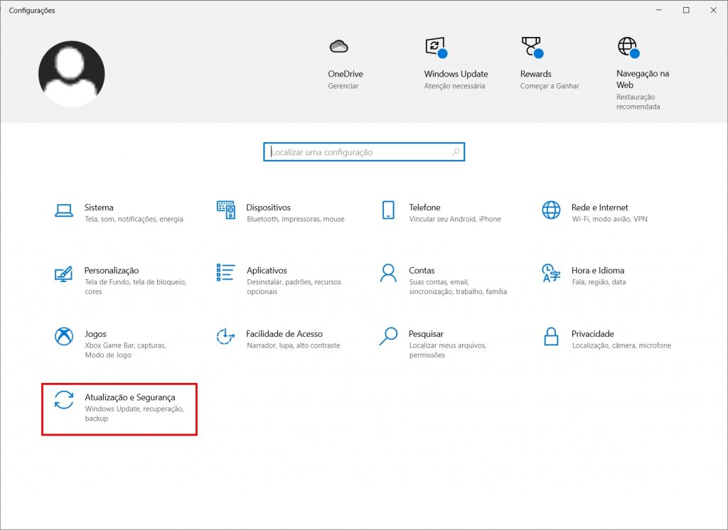 Como instalar a atualização do Windows 10 para corrigir falha - Passo 1