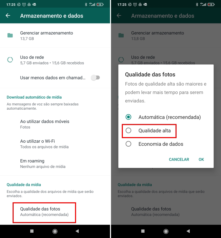 Como mandar imagens em alta qualidade no WhatsApp - Passo 2 (método oficial)