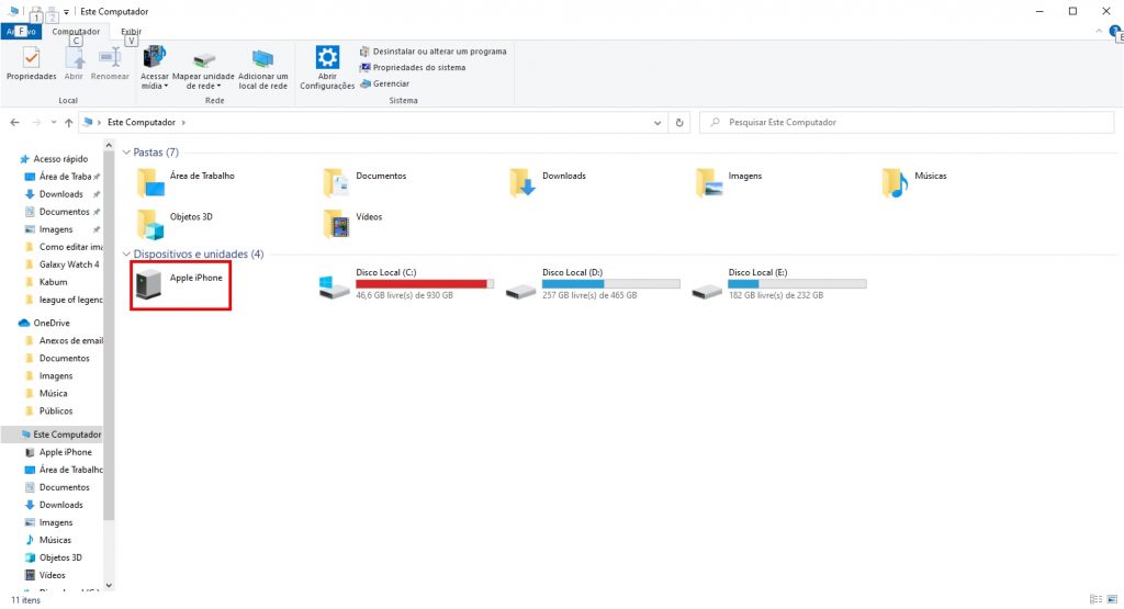 Como transferir imagens do iPhone para o PC - Passo 2
