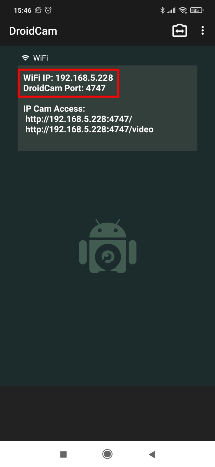 Como usar o celular Android de webcam no PC - Passo 6