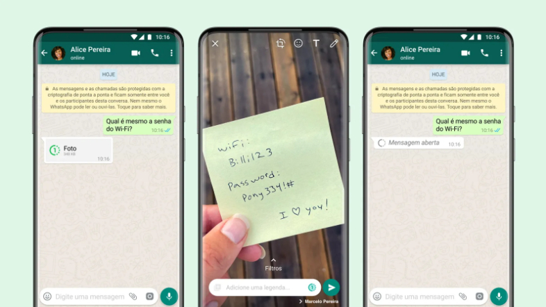 Fotos e videos com visualização unica no WhatsApp