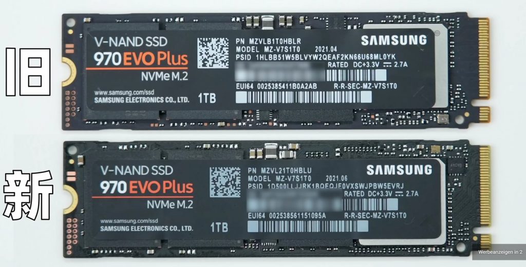 Foto de SSDs da Samsung