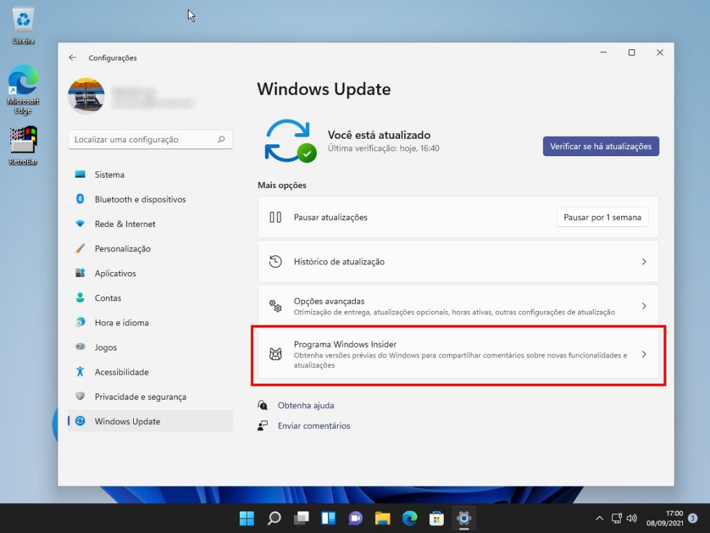 Como deixar de receber novas builds do Windows 11 - Passo 2