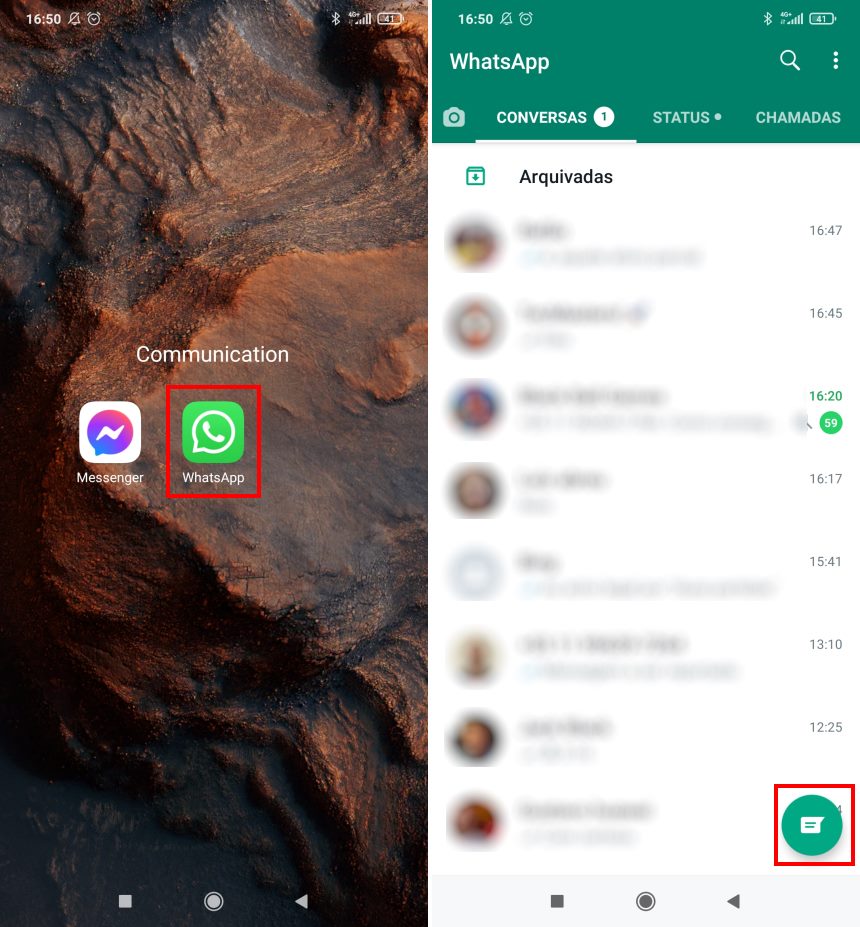 Como encontrar negócios por perto no WhatsApp - Passo 1