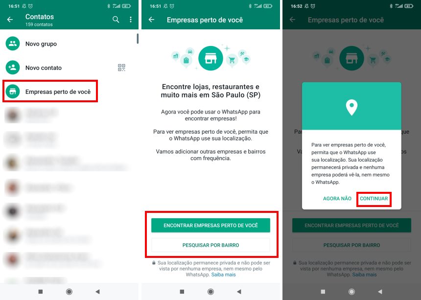 Como encontrar negócios por perto no WhatsApp - Passo 2