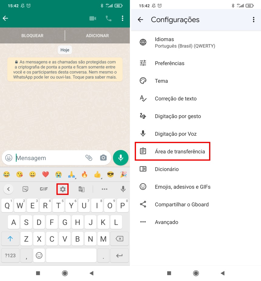 Como guardar capturas de tela no Gboard - Passo 1