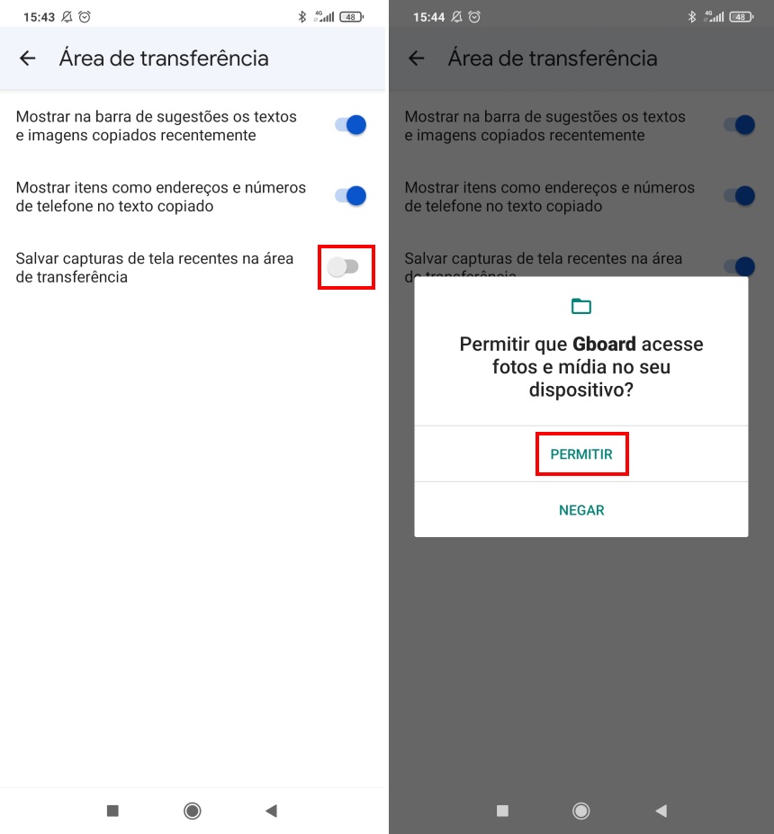 Como guardar capturas de tela no Gboard - Passo 2