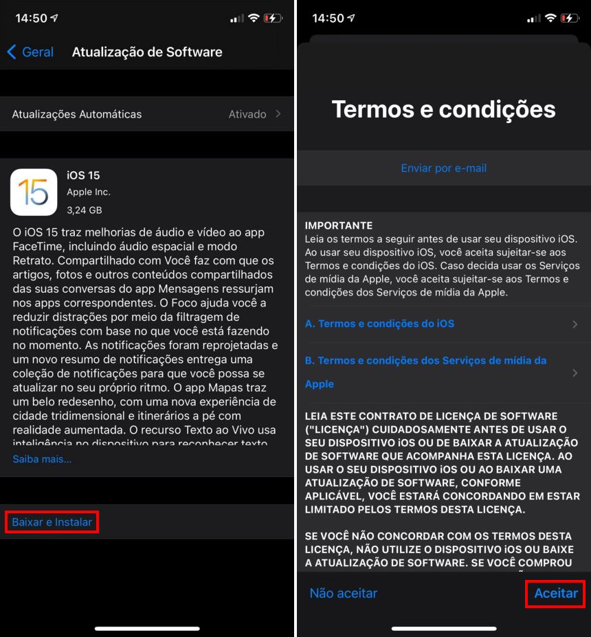 Como instalar o iOS 15 - Passo 2